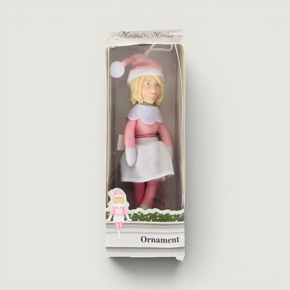 Martha Stewart Martha on the Mantel Pink Elf Christmas Ornament Box Holiday